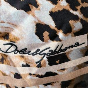 Dolce & Gabbana Leopard Print Scarf in Black and Brown